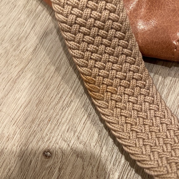 Anthropologie Blush Ada Faux Leather Woven Crossbody Bag - Picture 6 of 7